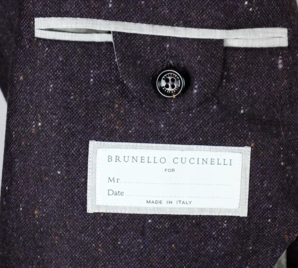 $6150 Brunello Cucinelli Blazer 44 R (54 EU) Purple Fleck Wool Cashmere Italy